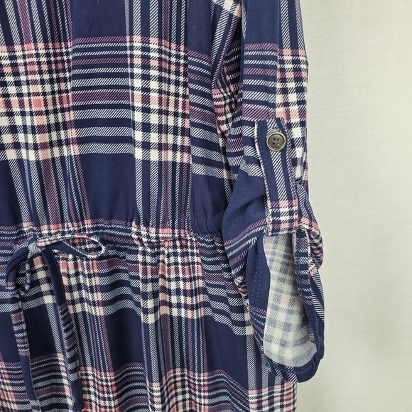 Bobbie Brooks sz 1X plaid drawstring dress - Picture 6 of 8